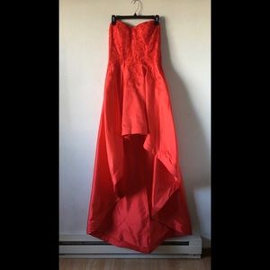 Long Red Flared Dress
